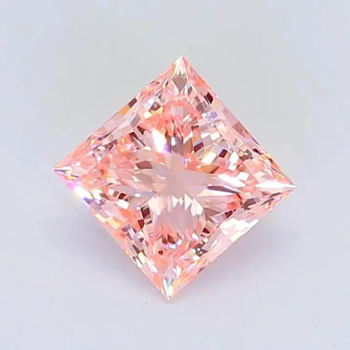 2.00ct princess lab grown diamond (colour fancy intense pink, clarity vvs2, igi certified) - ag & co jewellery
