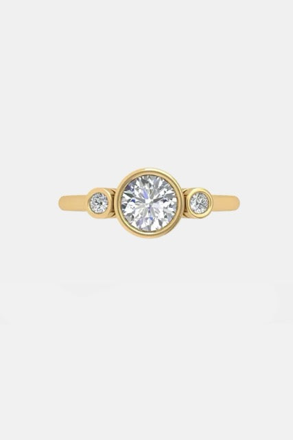 lucera – three-stone bezel set ring ag & co jewellery