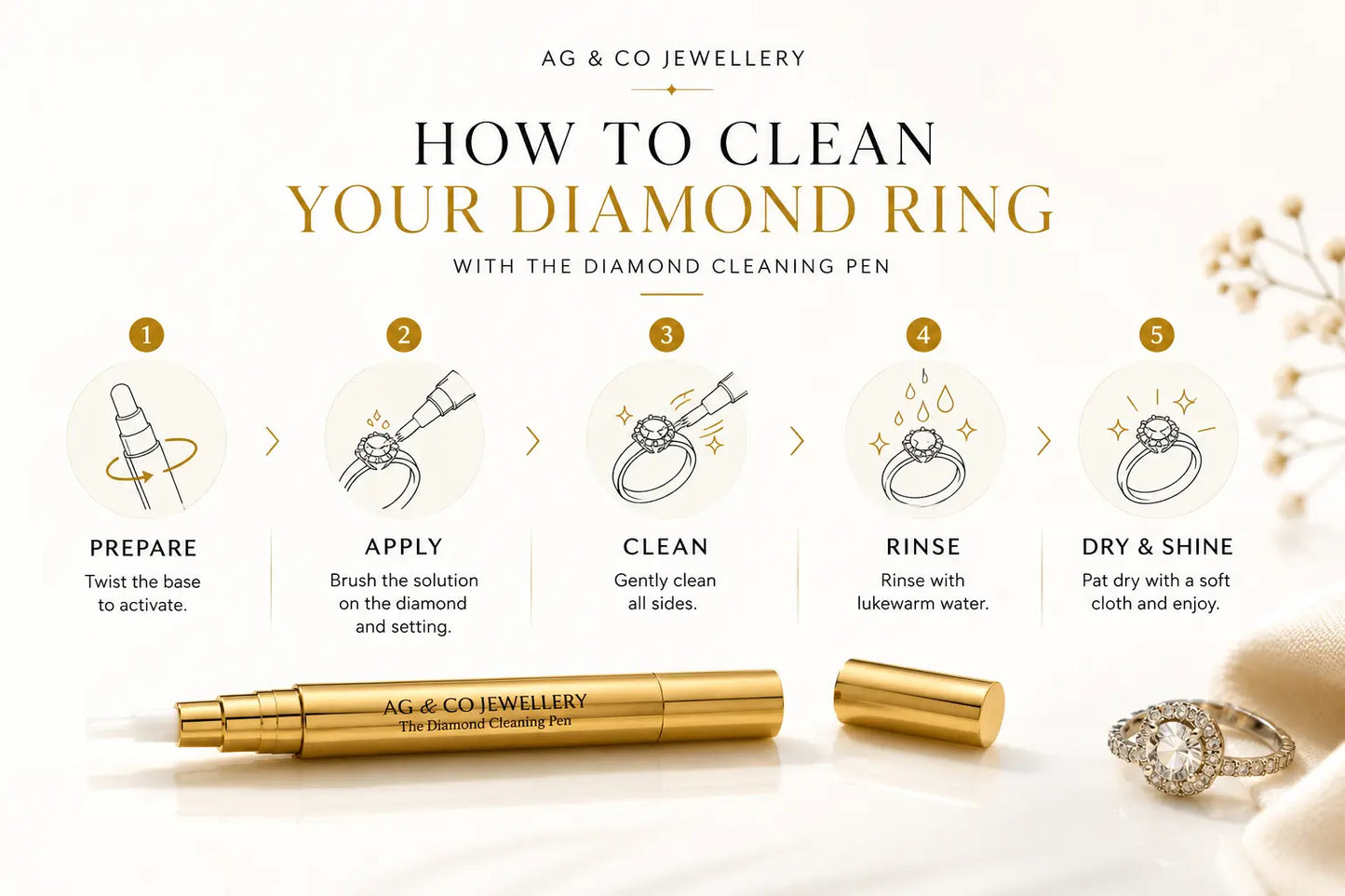 ag & co diamond ring cleaning pen brush ag & co jewellery