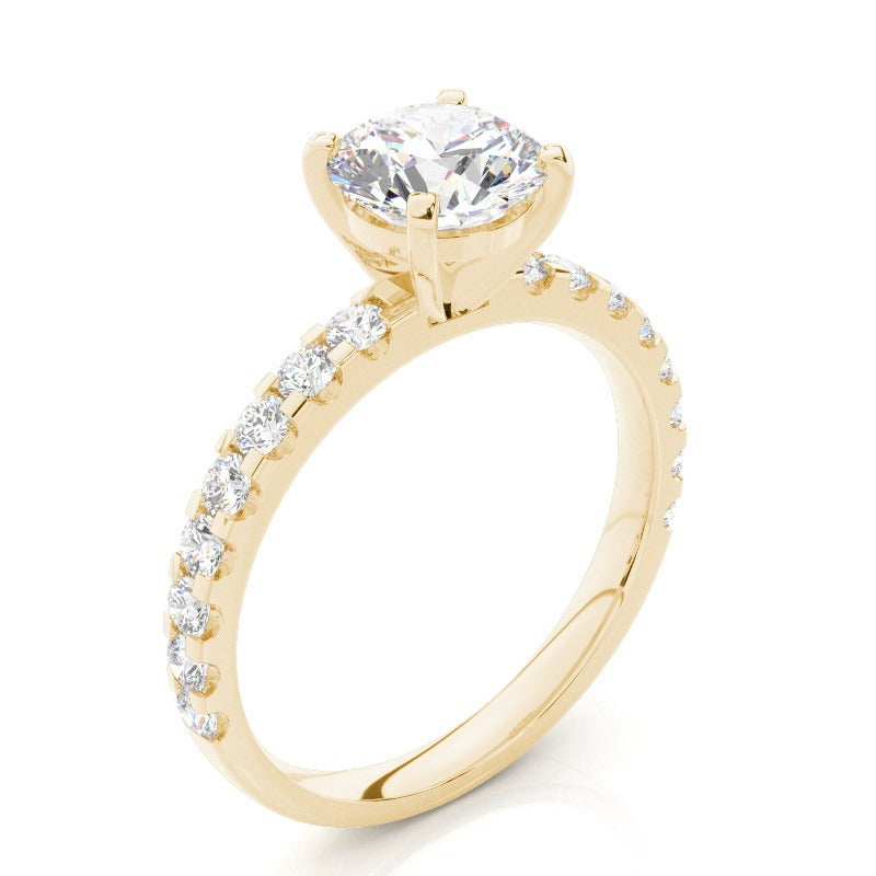 charlene - pavé band side stone engagement ring ag & co jewellery