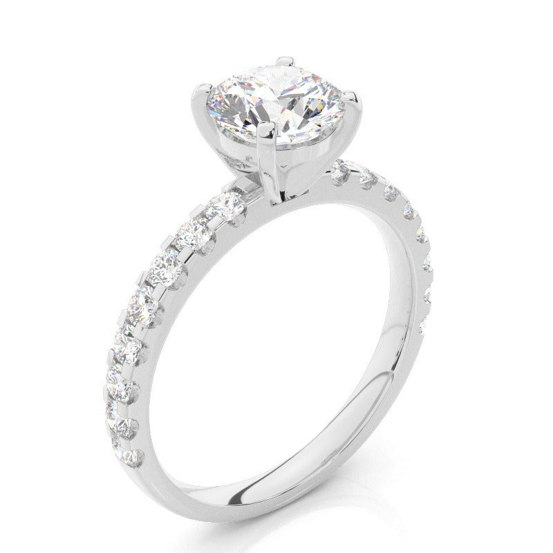 charlene - pavé band side stone engagement ring ag & co jewellery