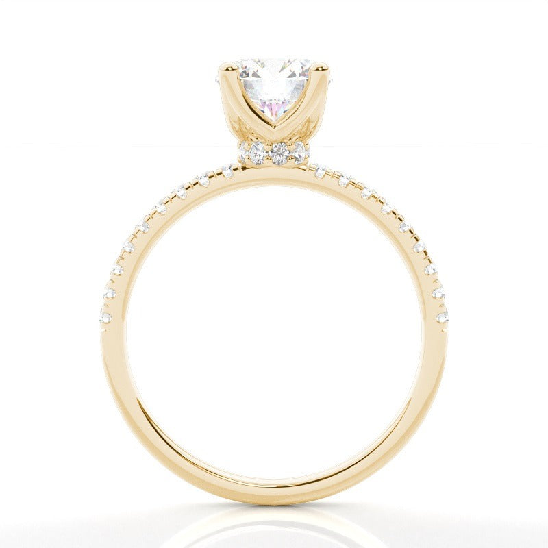 2.50ct lab grown diamond ring | marie - classic pavé engagement ring with hidden halo ag & co jewellery
