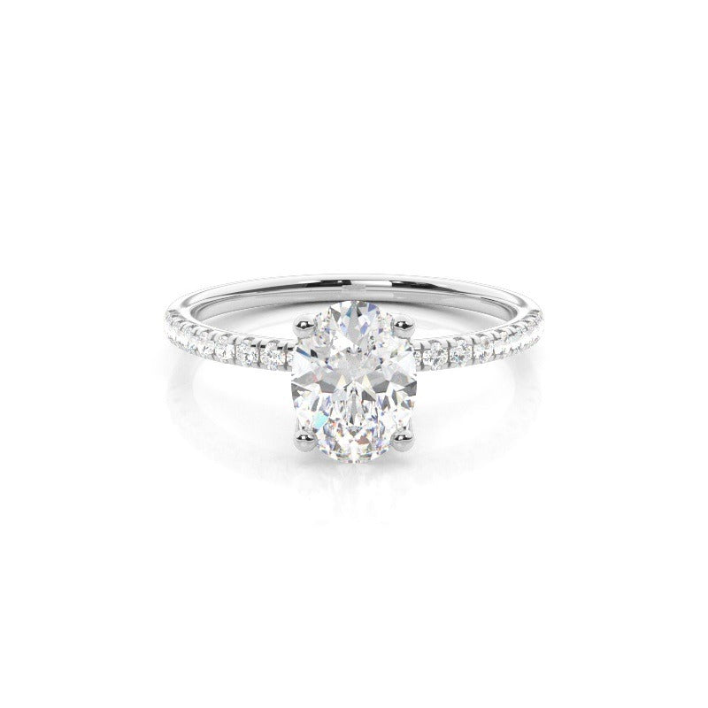 2.50ct lab grown diamond ring | marie - classic pavé engagement ring with hidden halo ag & co jewellery