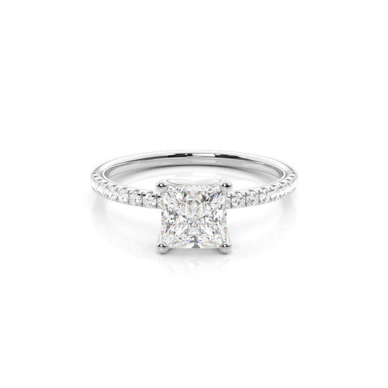 2.50ct lab grown diamond ring | marie - classic pavé engagement ring with hidden halo ag & co jewellery