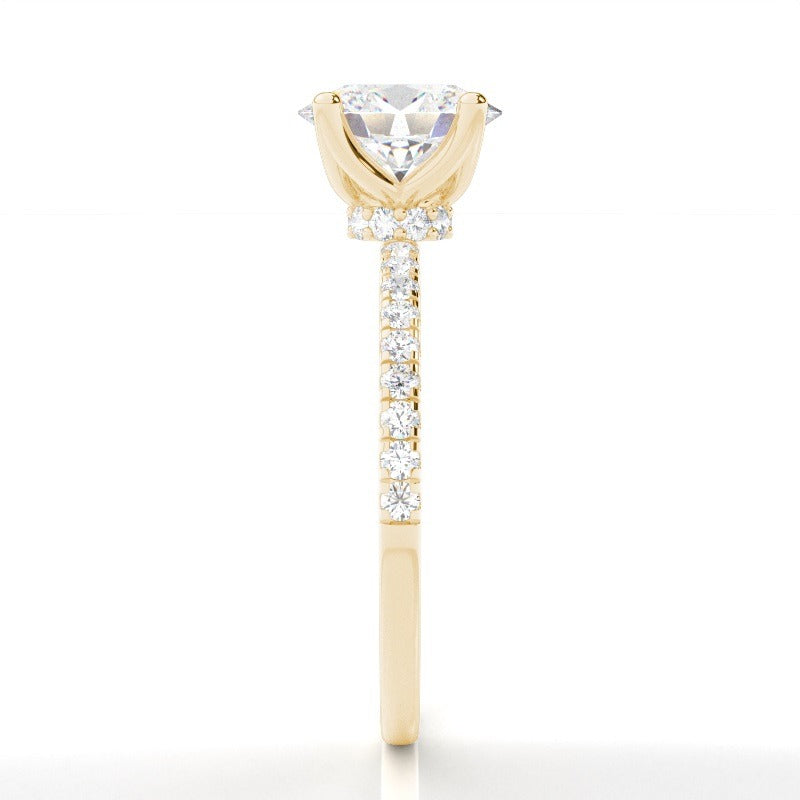 2.50ct lab grown diamond ring | marie - classic pavé engagement ring with hidden halo ag & co jewellery