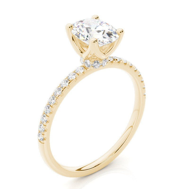 2.50ct lab grown diamond ring | marie - classic pavé engagement ring with hidden halo ag & co jewellery