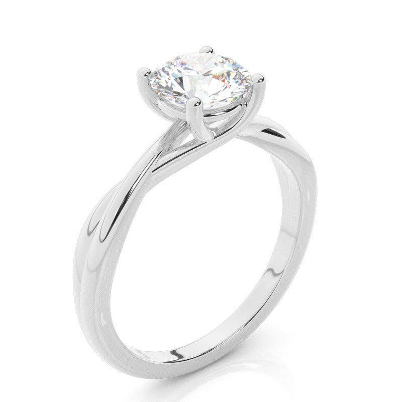 serena - 4 claw twist band solitaire diamond engagement ring ag & co jewellery