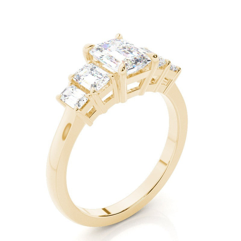 ella - five stone emerald diamond engagement ring ag & co jewellery