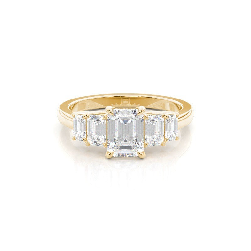 ella - five stone emerald diamond engagement ring ag & co jewellery