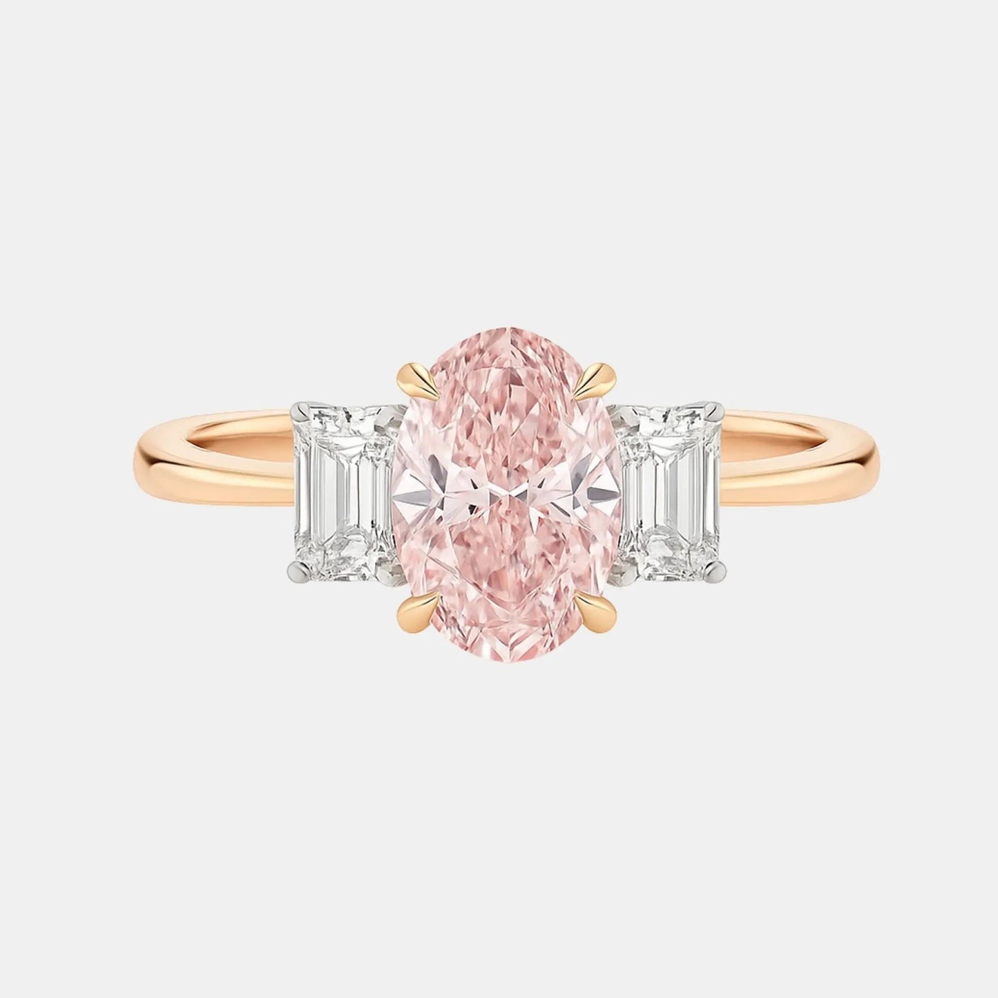 alora - pink oval trilogy engagement ring ag & co jewellery