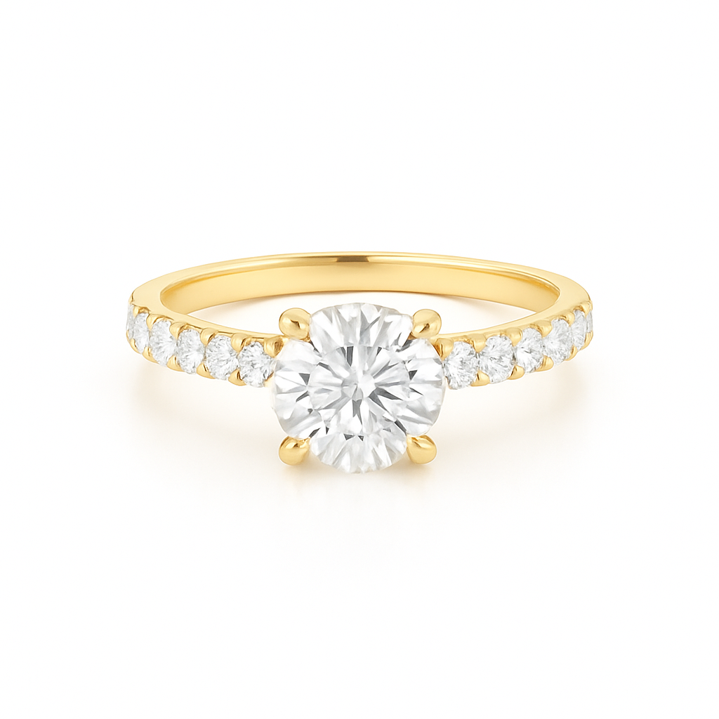 charlene - pavé band side stone engagement ring ag & co jewellery