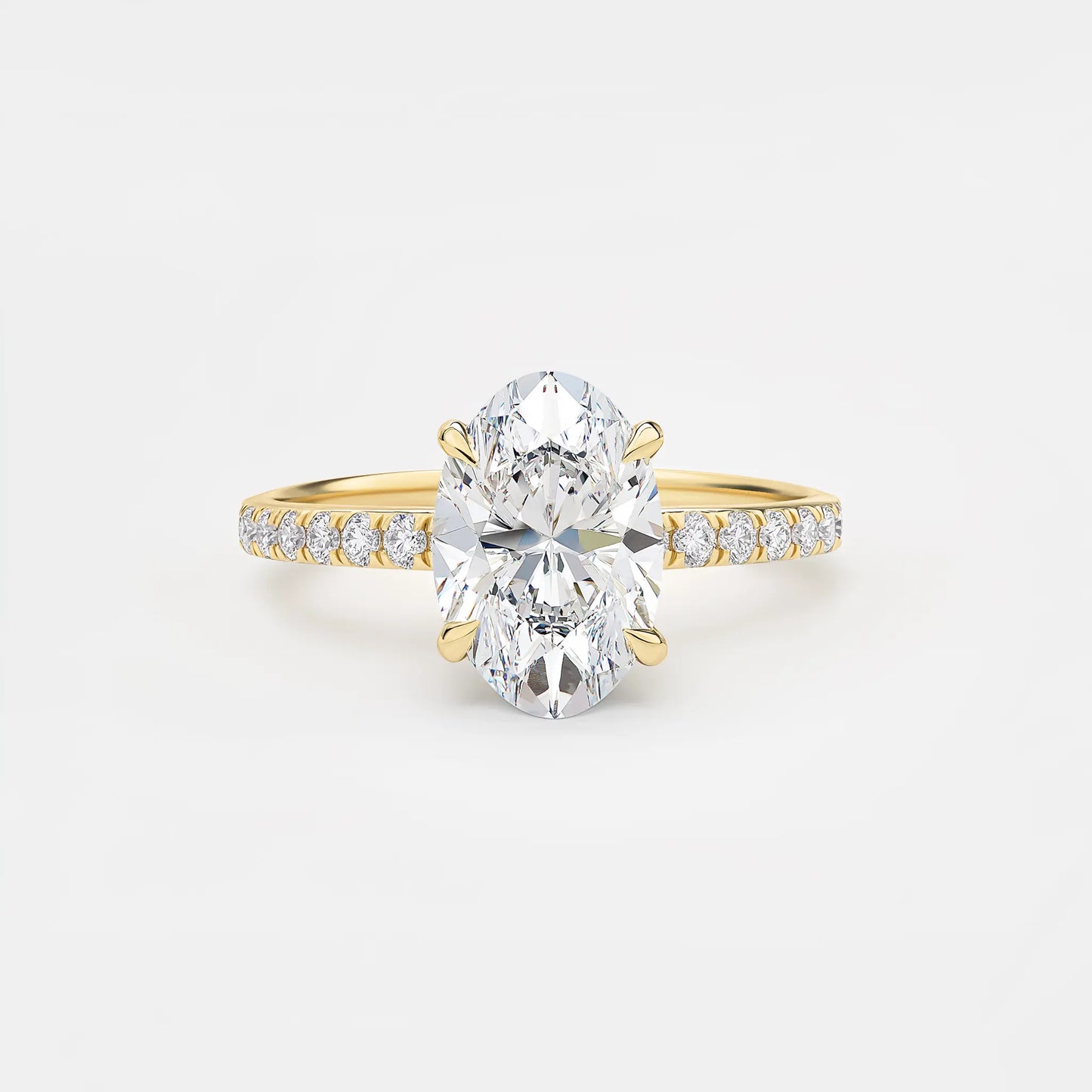 charlie - oval hidden halo pavé solitaire ag & co jewellery