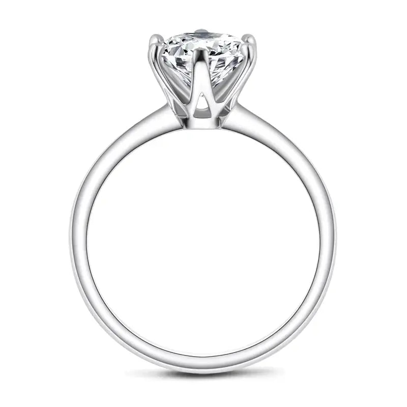 moissanite diamond engagement ring 6-prong round solitaire - ag & co jewellery