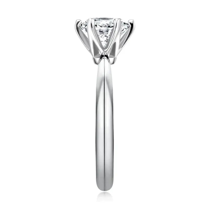 moissanite diamond engagement ring 6-prong round solitaire - ag & co jewellery