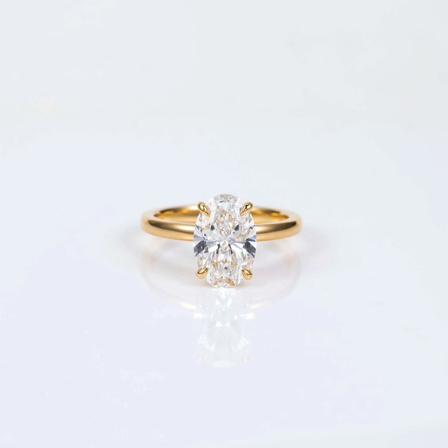 2.50ct oval solitaire lab grown diamond engagement ring 14k solid gold ag & co jewellery