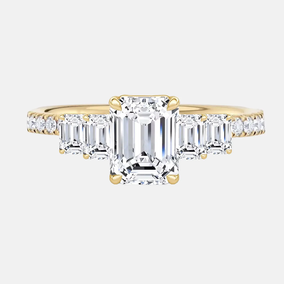 mila - five stone emerald pave ring ag & co jewellery