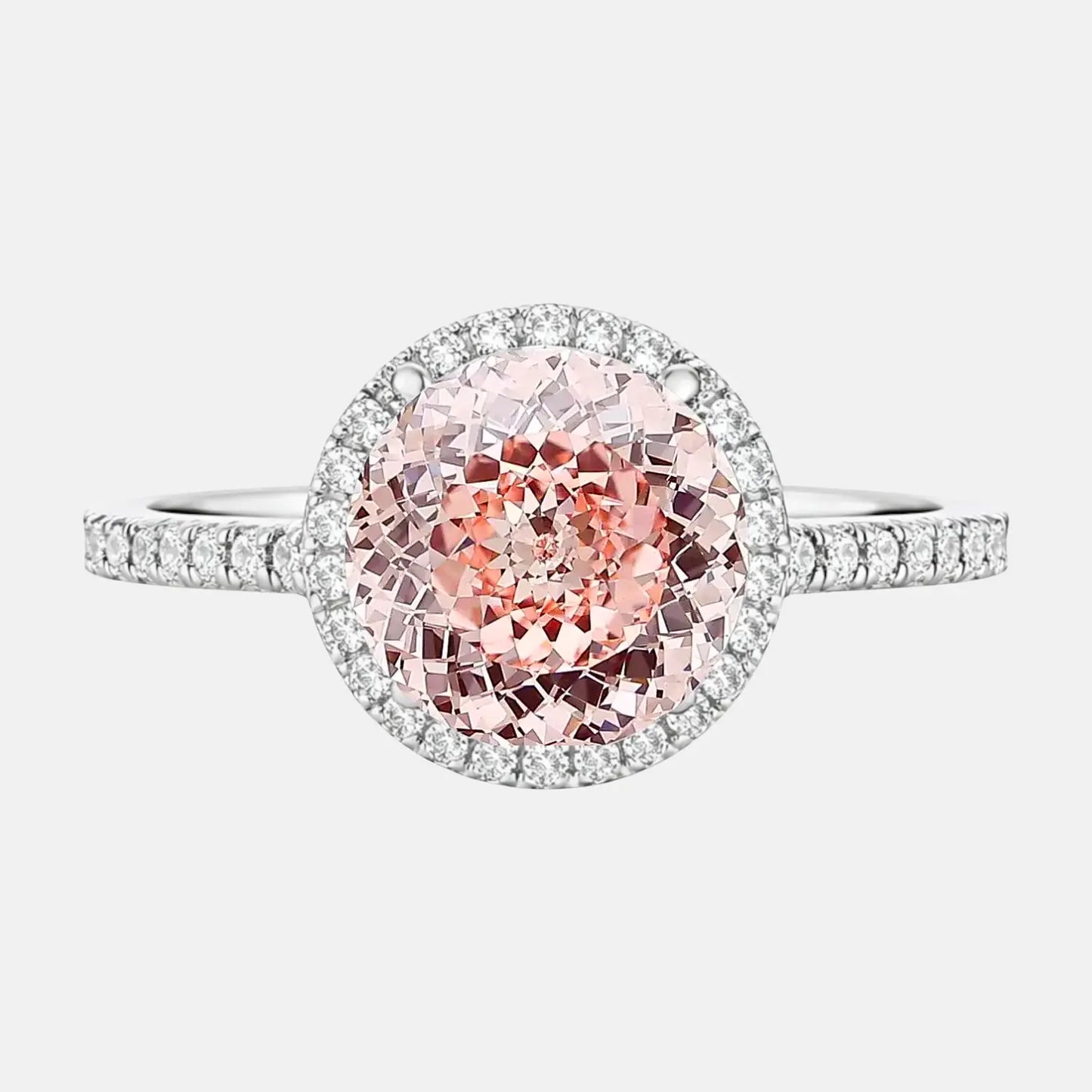peach pink portuguese halo pavé engagement ring ag & co jewellery