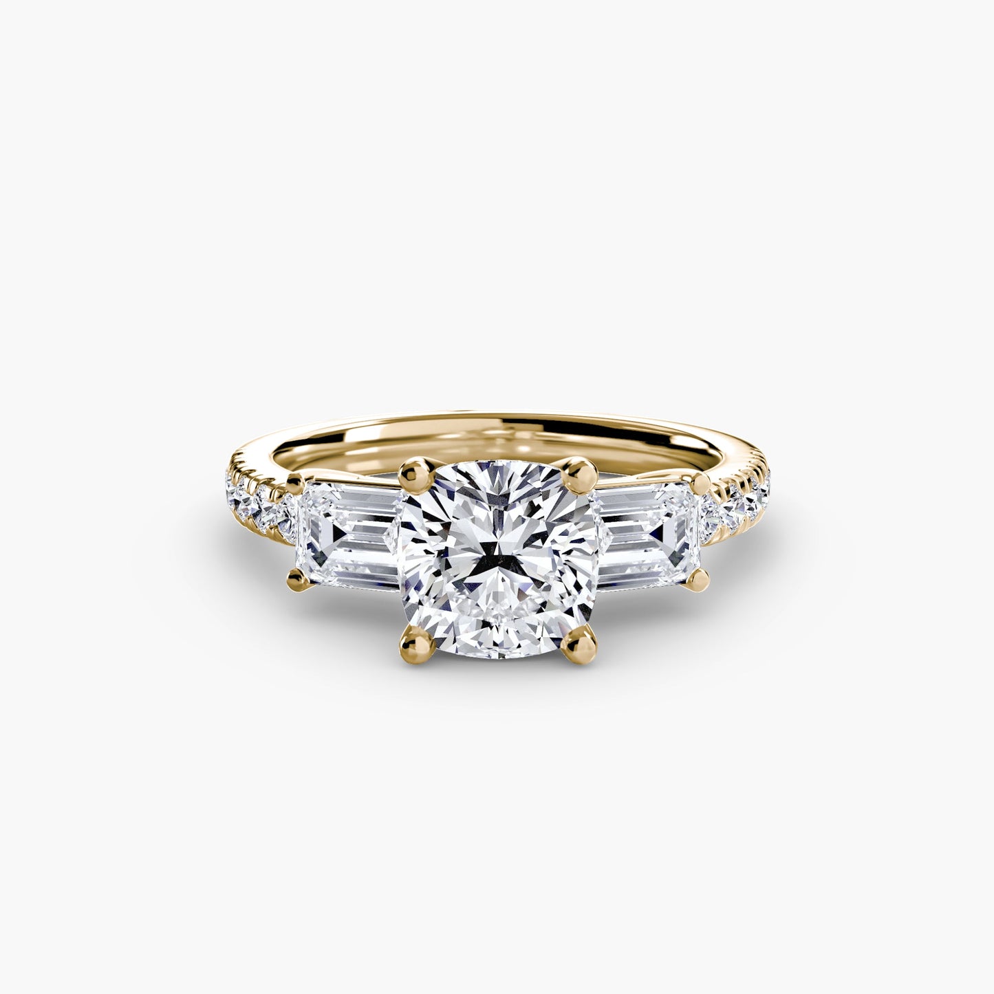 three-stone ring with pavé band 4 ag & co jewellery