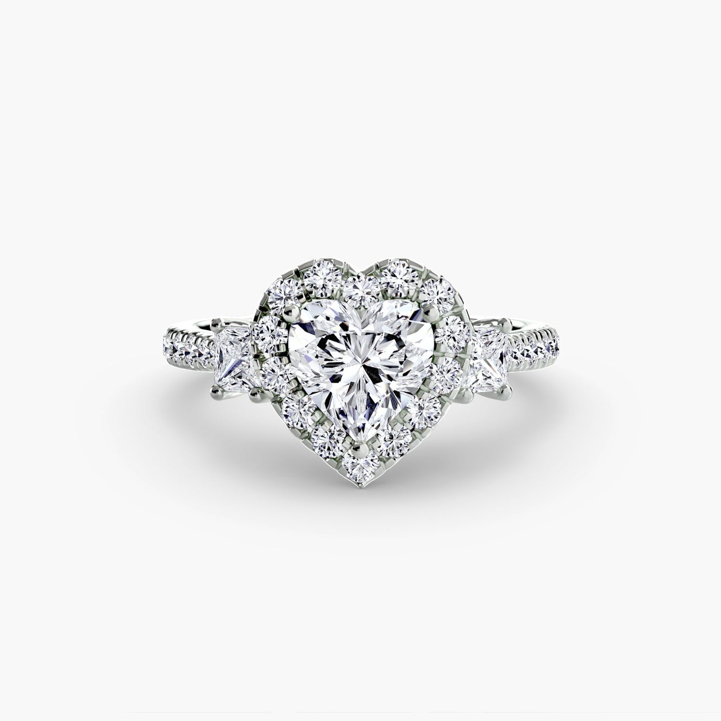three-stone ring with halo 2 ag & co jewellery