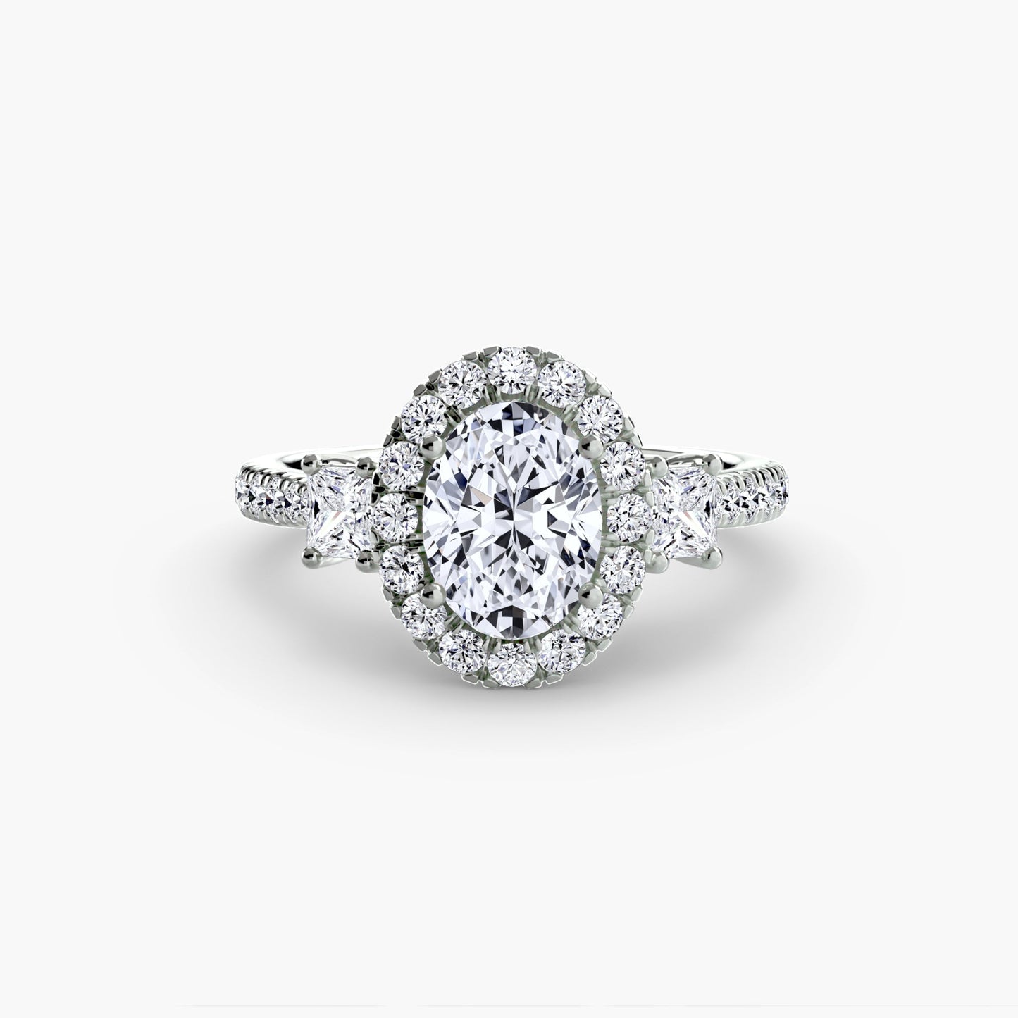 three-stone ring with halo 2 ag & co jewellery