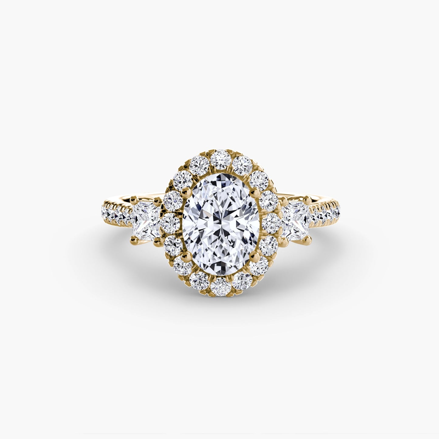 three-stone ring with halo 2 ag & co jewellery