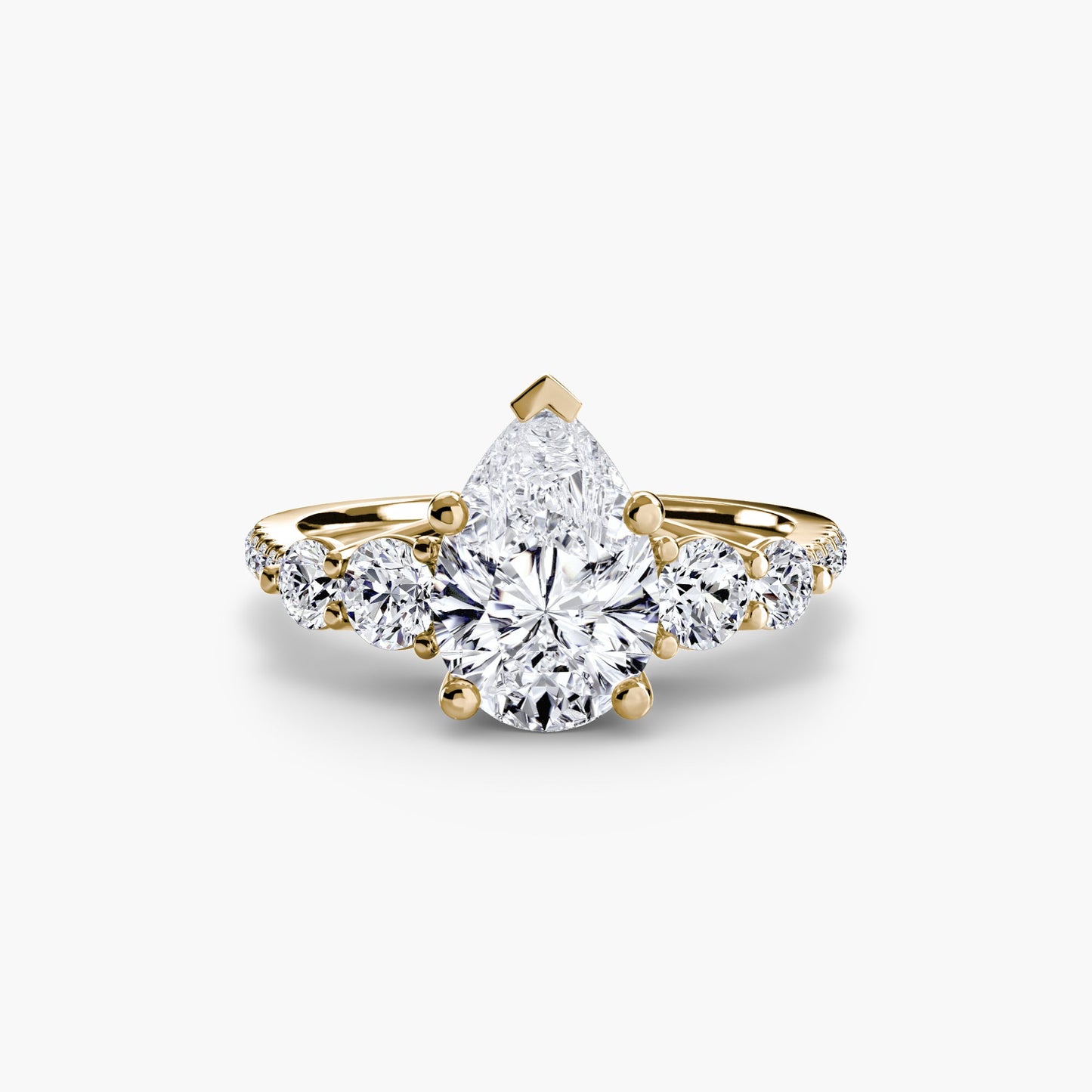 five stone ring with pavé band ag & co jewellery