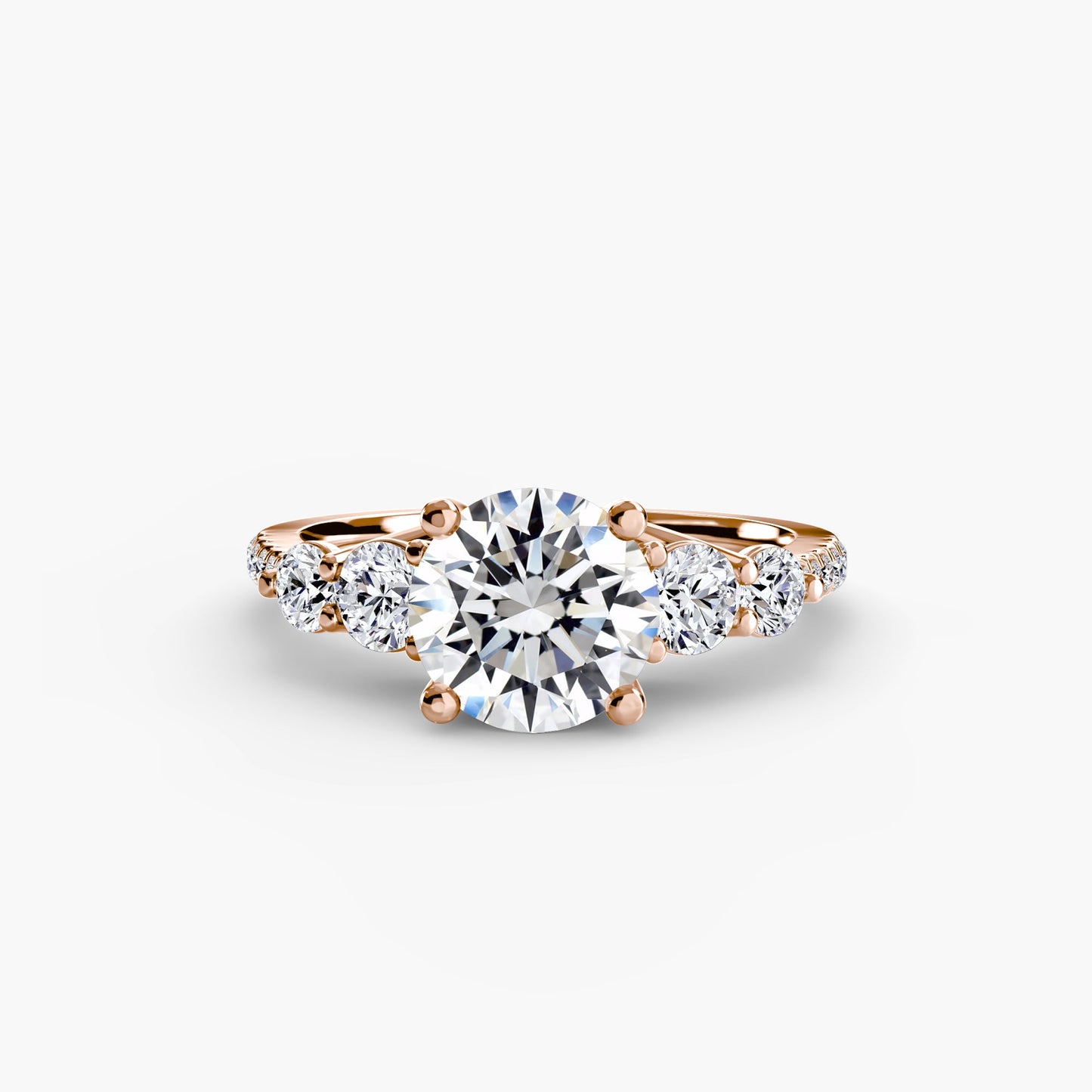 five stone ring with pavé band ag & co jewellery