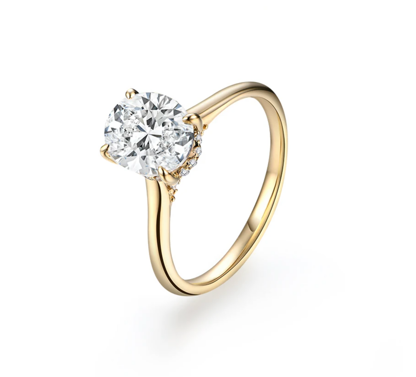 2.00 carat moissanite oval solitaire diamond ring with hidden halo ag & co jewellery