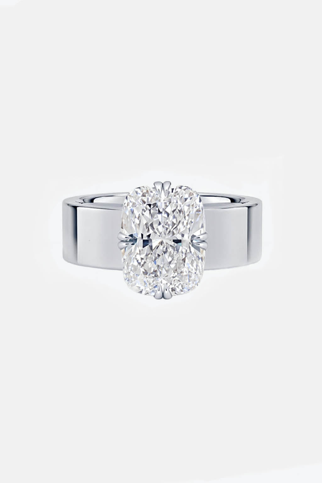livia – cushion cut cigar band double compass prong solitaire setting ag & co jewellery