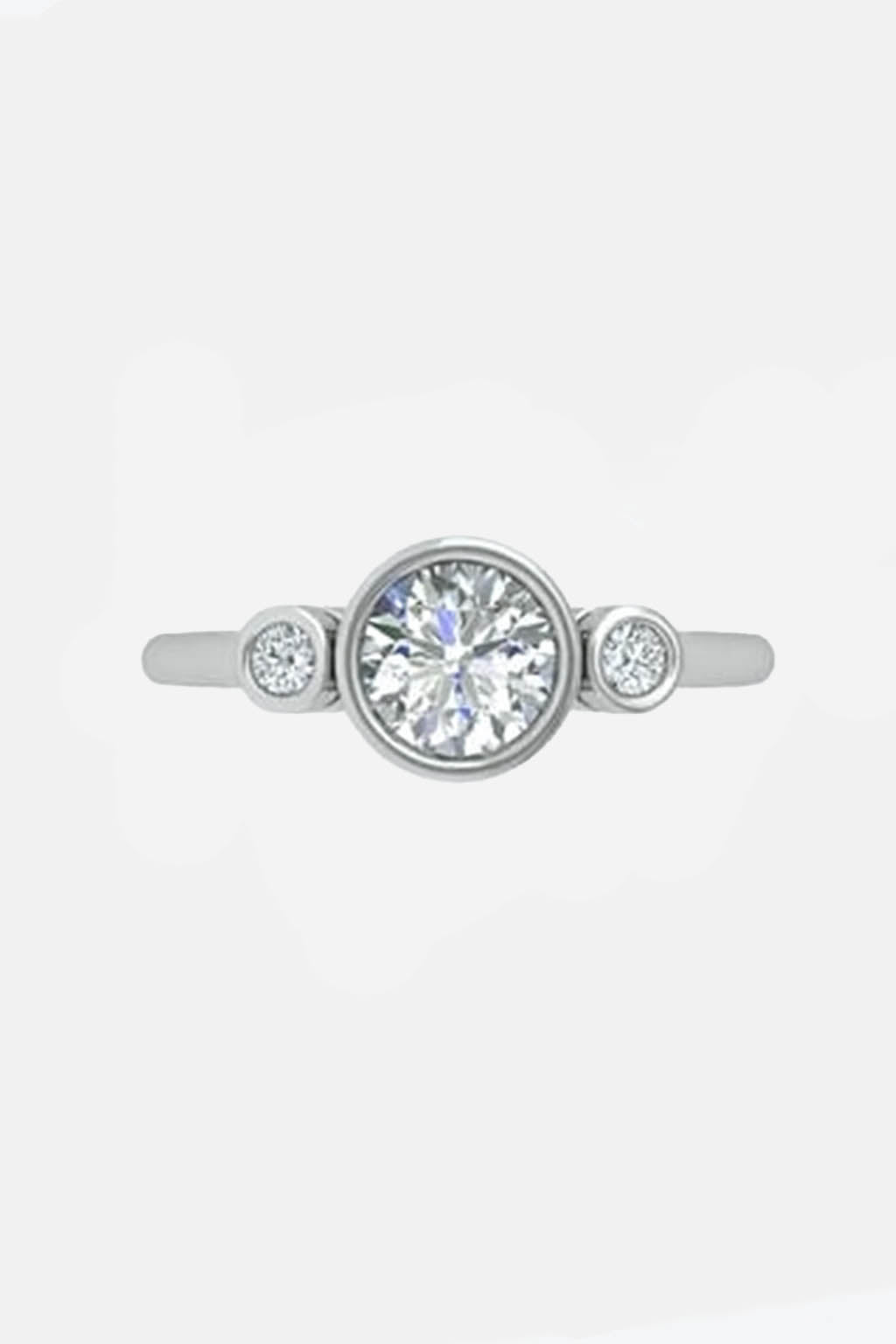 lucera – three-stone bezel set ring ag & co jewellery