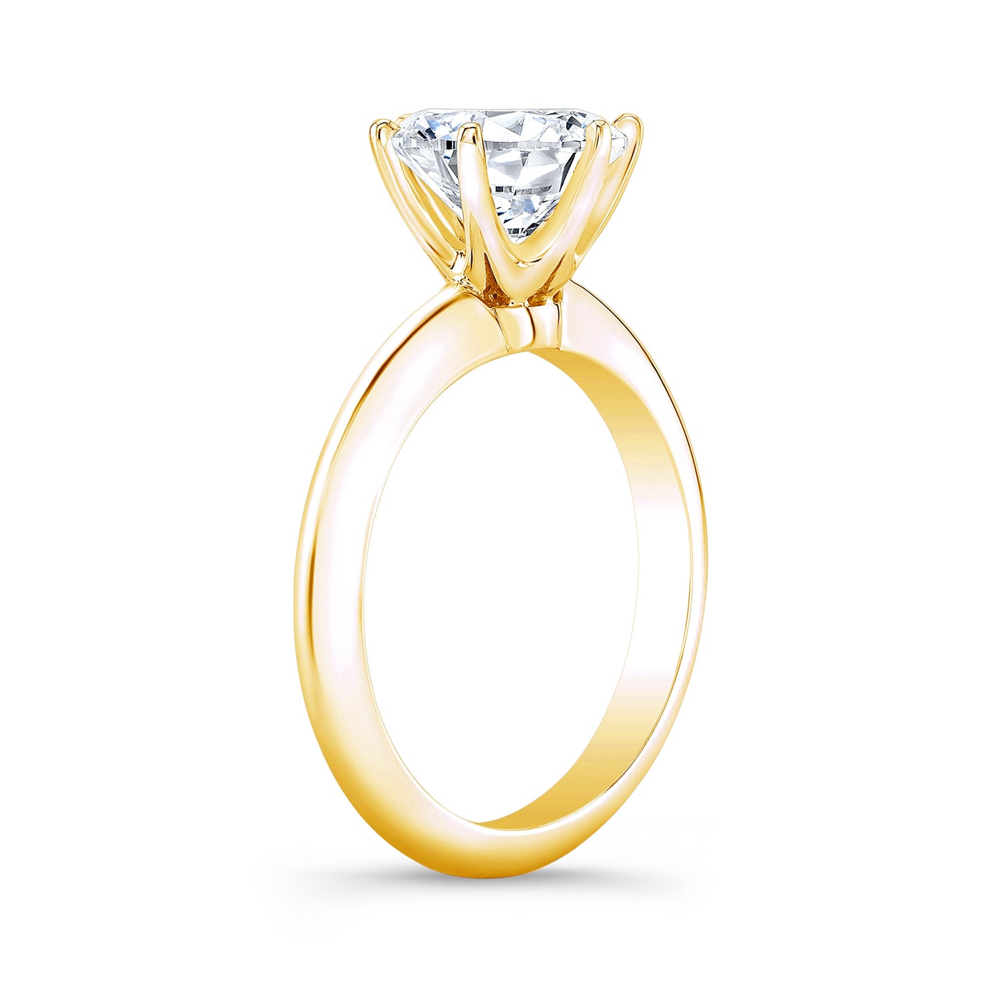 talia - 6 claw round solitaire lab grown engagement ring yellow gold ag & co jewellery