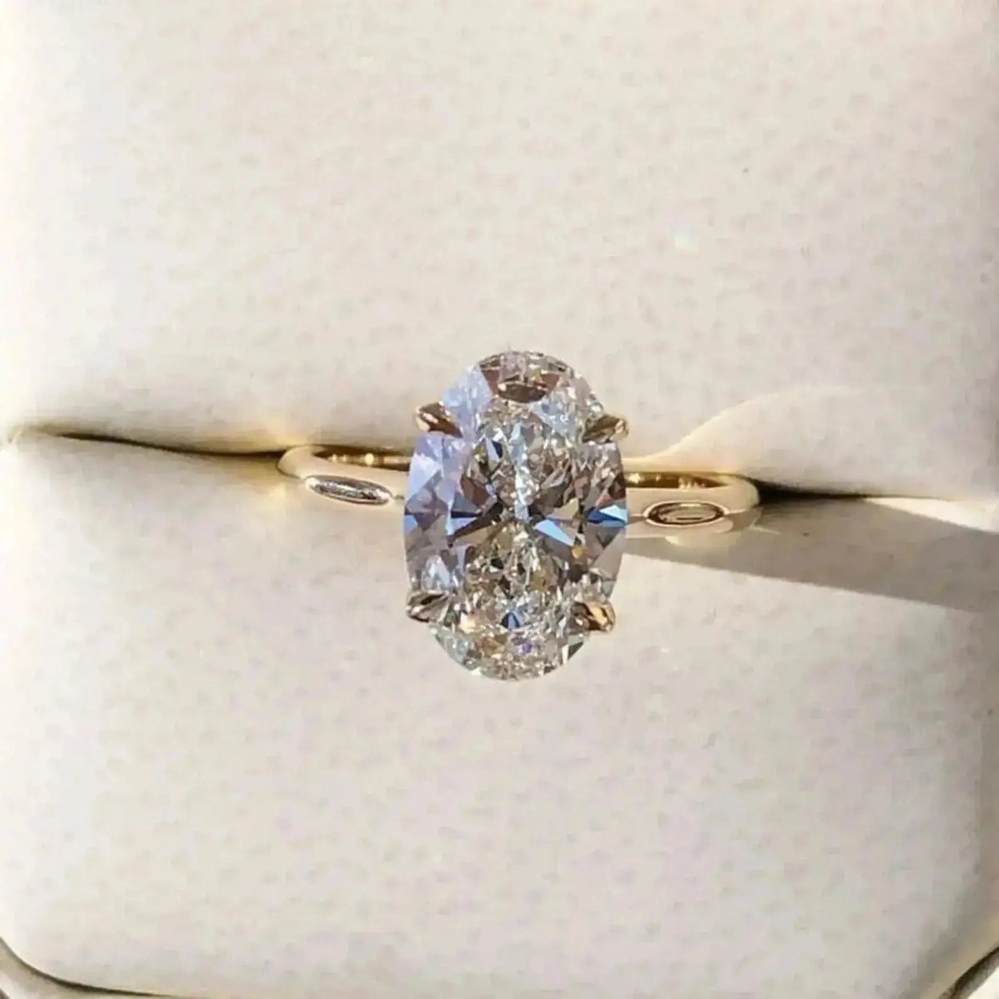 5.00ct oval solitaire lab grown diamond engagement ring 14k solid gold ag & co jewellery