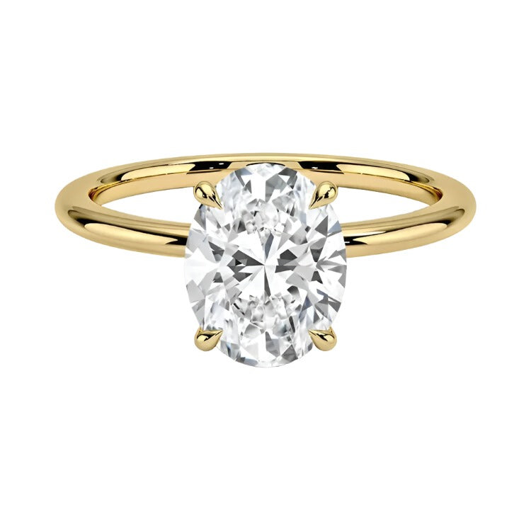 2.00 carat moissanite oval solitaire diamond ring with hidden halo ag & co jewellery