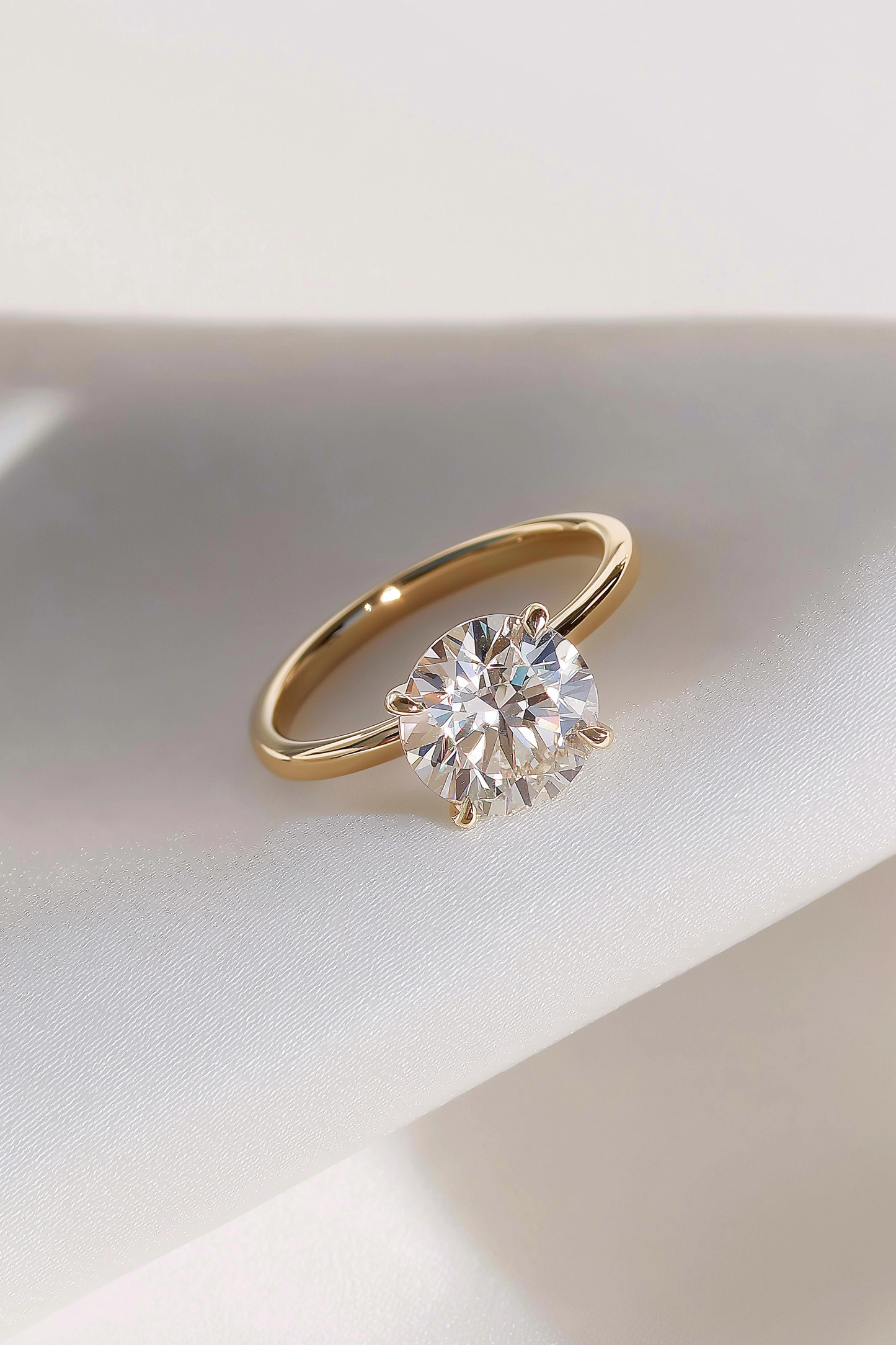 4.54ct igi certified round lab grown diamond engagement ring in 14k yellow gol ag & co jewellery