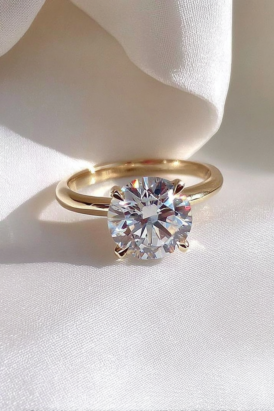 4.54ct igi certified round lab grown diamond engagement ring in 14k yellow gol ag & co jewellery