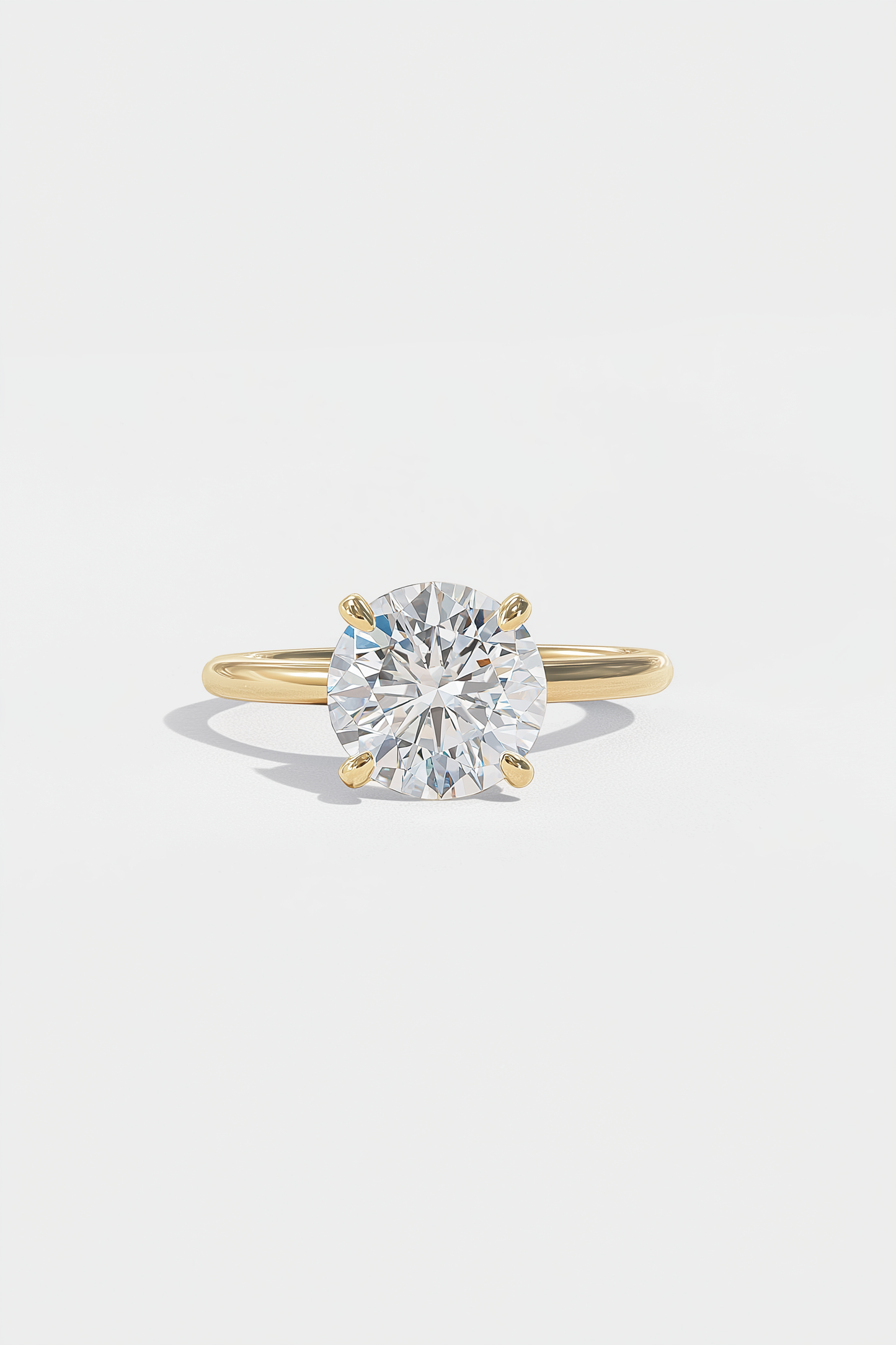 4.54ct igi certified round lab grown diamond engagement ring in 14k yellow gold ag & co jewellery