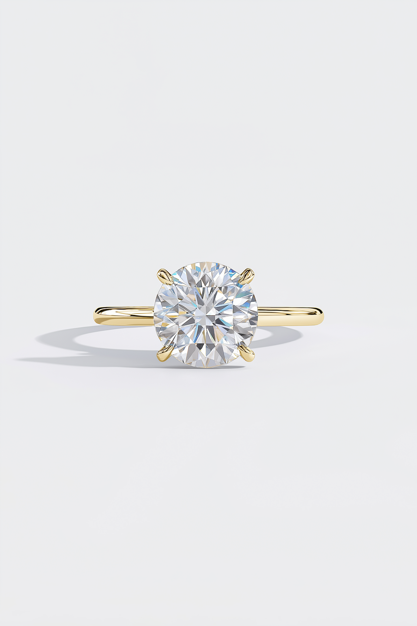 4.54ct igi certified round lab grown diamond engagement ring in 14k yellow gold ag & co jewellery