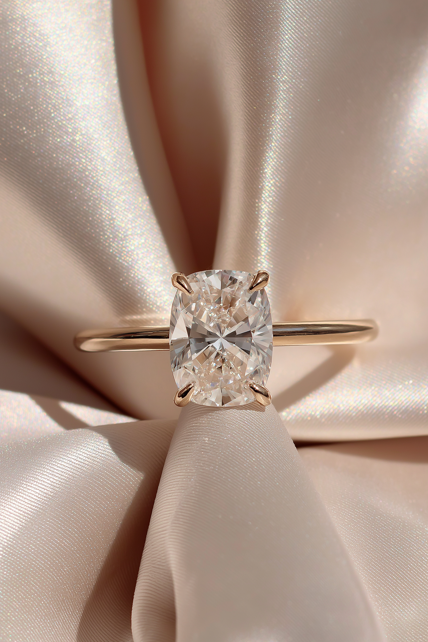 3.08ct igi certified elongated cushion lab grown diamond engagement ring in 14k yellow gold ag & co jewellery