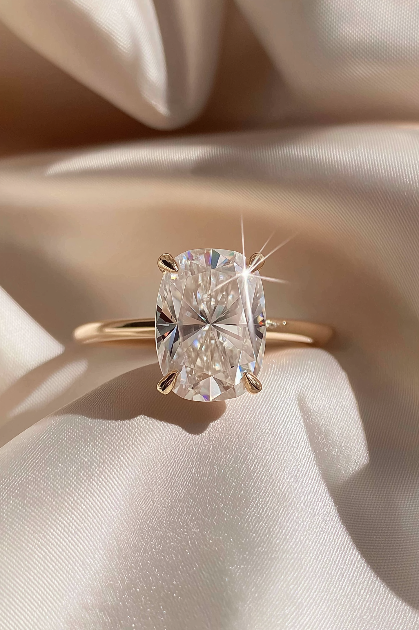 3.08ct igi certified elongated cushion lab grown diamond engagement ring in 14k yellow gold ag & co jewellery