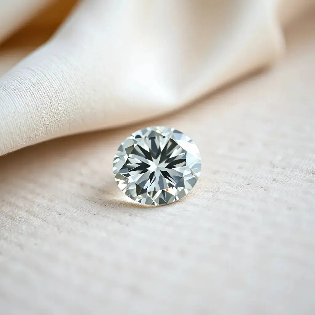 Oval modified brilliant diamond showing sharp facets and bright reflections on a neutral background