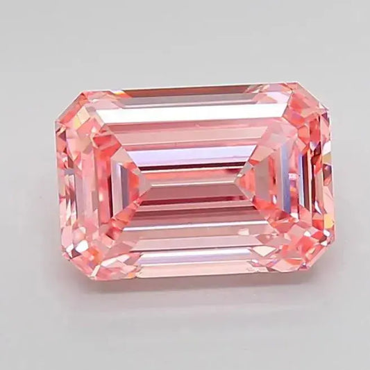 3.06ct Emerald Lab Grown Diamond (Colour Fancy Vivid Pink, Clarity VVS2, IGI Certified)