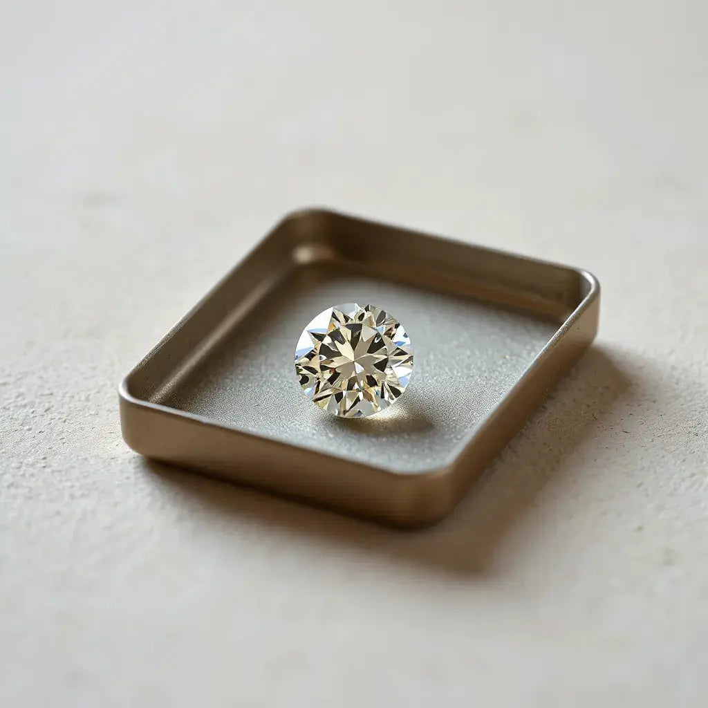 Portuguese cut diamond displayed with visible facets and soft studio lighting on a neutral background