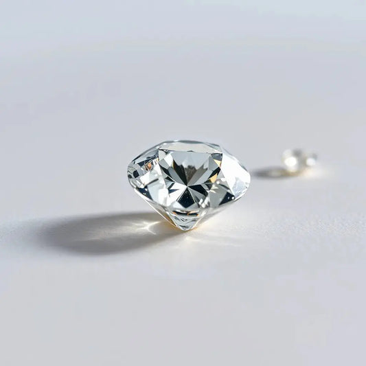 Lab grown diamond gemstone with soft sparkle on a clean neutral background