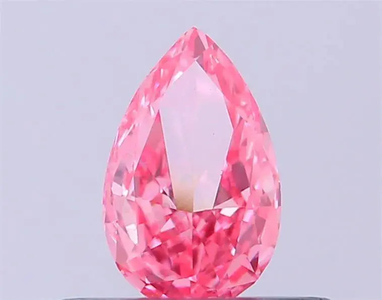 0.30ct pear lab grown diamond (colour fancy vivid pink, clarity vvs2, igi certified)