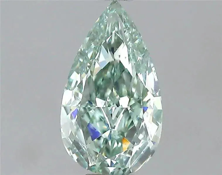 0.35ct pear natural diamond (colour fancy intense green, clarity vs2, gia certified)