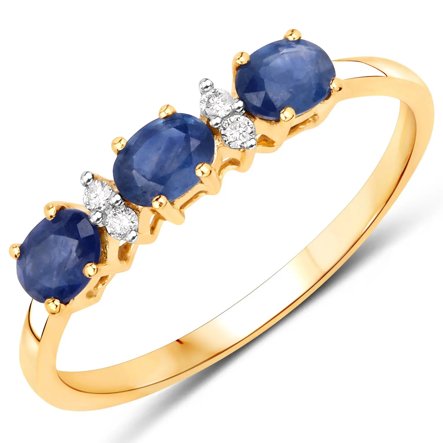 0.70ct Natural Blue Sapphire and Diamond Ring AG & CO Jewellery