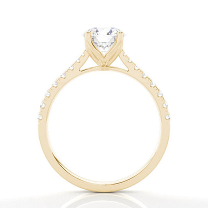 Mondella 4 Claw Pavé Round Solitaire Engagement Ring Setting