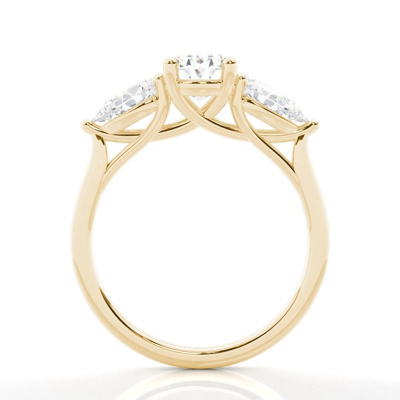 daisy oval trilogy solitaire diamond engagement ring setting yellow gold