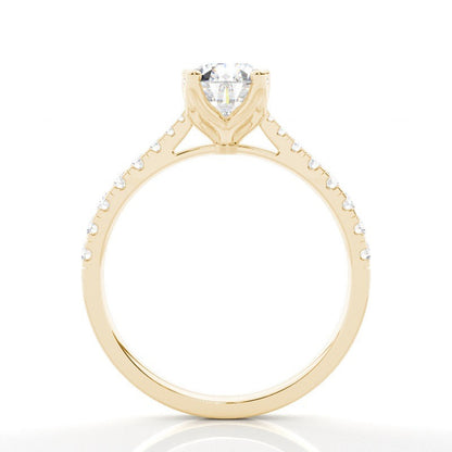 Chloe 5 Claw Pear Pavé Solitaire with Hidden Halo Lab Diamond Engagement Ring Setting