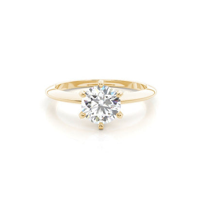 Bella 6 Claw Round Solitaire Diamond Engagement Ring Setting